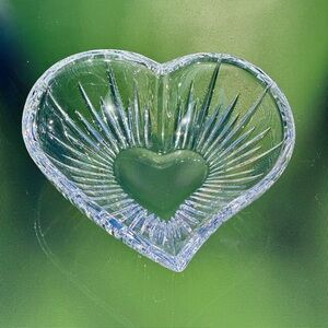 Heart Shape Candy Nut Jewelry Ring Dish Bowl by Mikasa Germany Heavy Lead Cut Cr